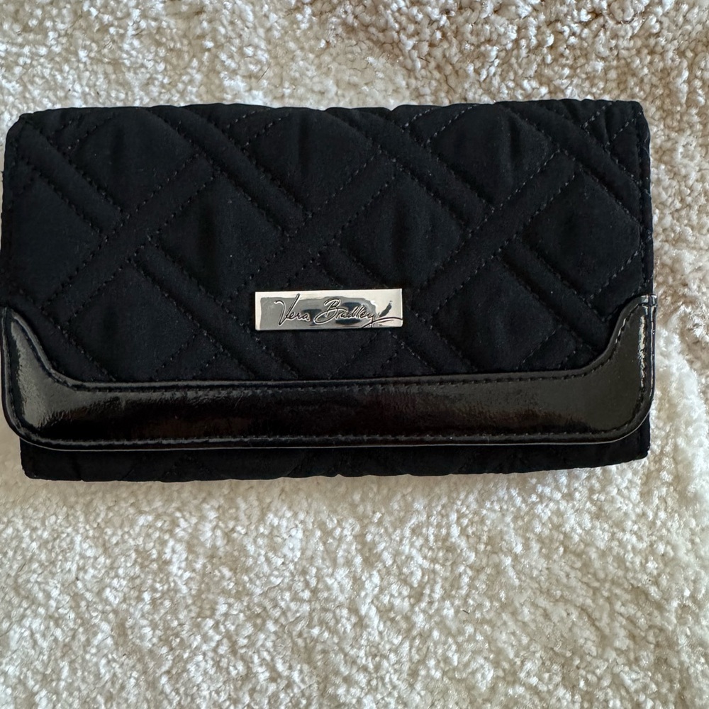 Vera Bradley Quilted TriFold Black Wallet
NWOT